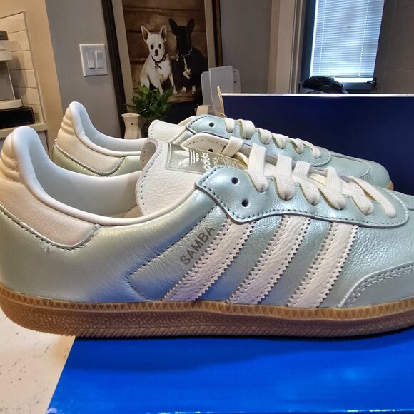 adidas Samba OG 'Linen Green Metallic' Sneakers IG1965 Mens Size 10 New Rare - Picture 6 of 14
